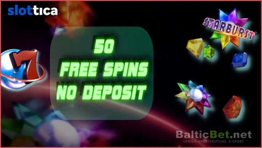 50 darmowych spinów w kasynie Slottica z portalu BalticBet.net