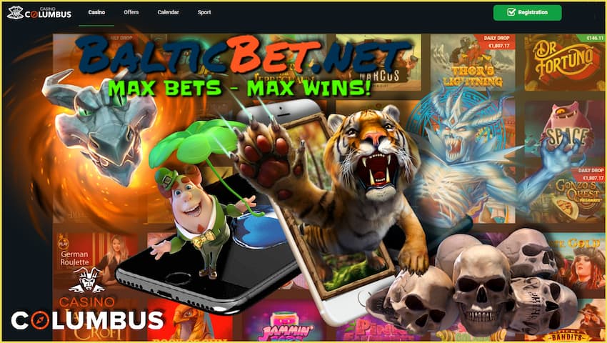 Мобильная версия Casino Columbus на фото есть