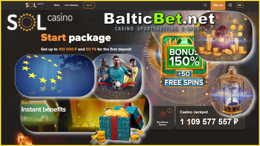 Sol Casino - Молодое Европейское Казино которое существует на игорном рынке с 2019 года на фото